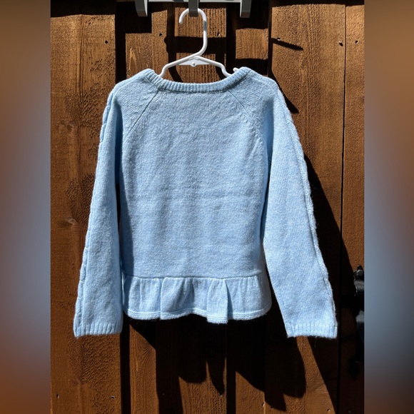 Gymboree Girls Cable Knit Peplum Sweater Light Blue Size 6 NWT - Picture 2 of 7